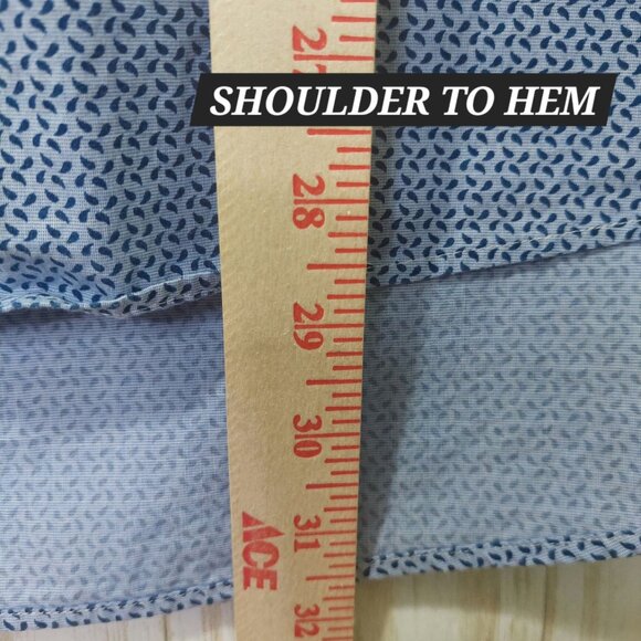 Michael Kors Men's Size XL Slim Fit Long Sleeve Button-Up Shirt Blue Pattern - Picture 6 of 10